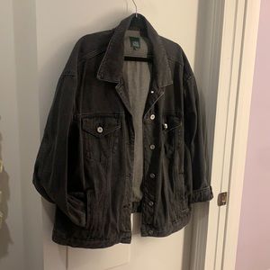 Oversized black denim jacket